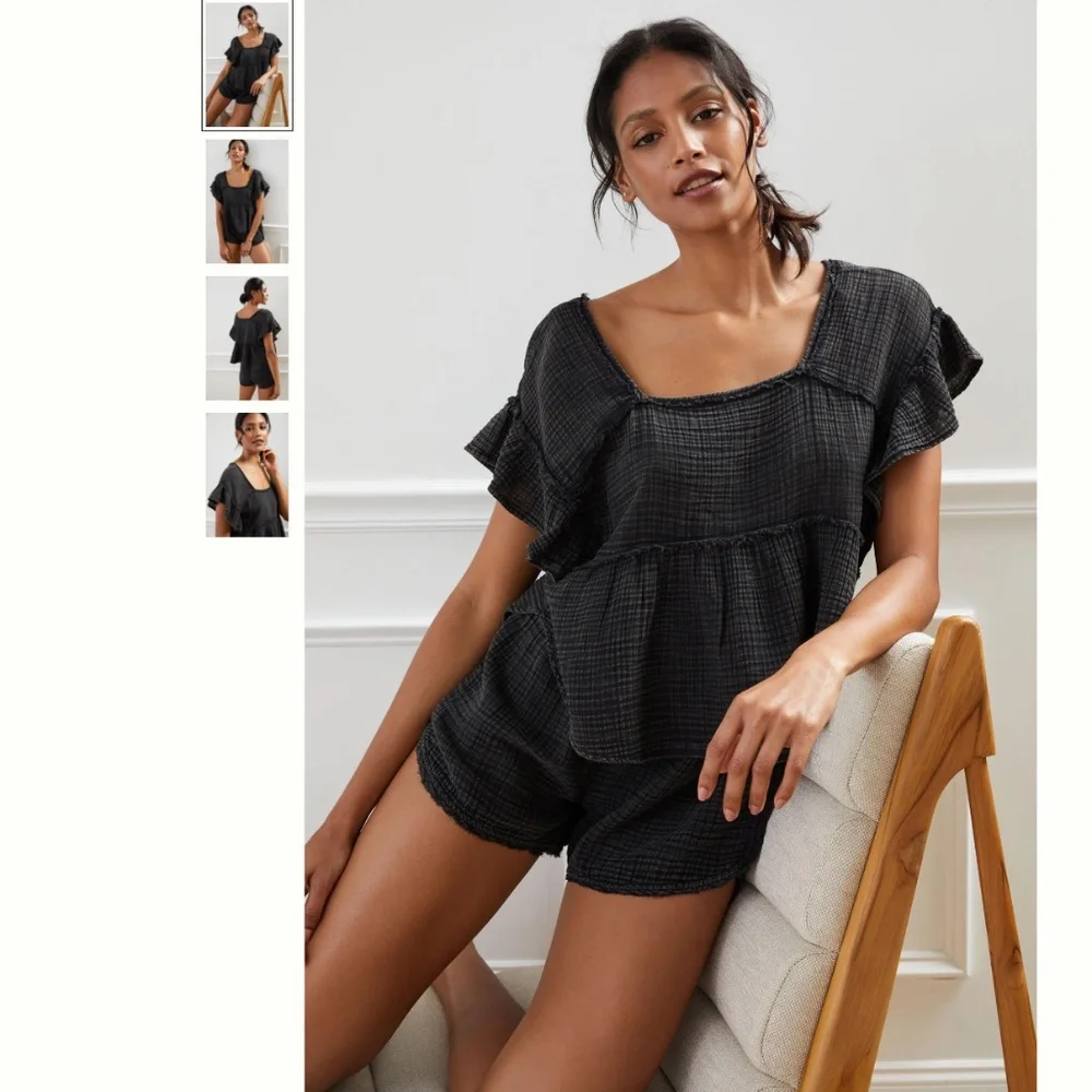 Daily Practice by Anthropologie Gauzy Ruffled Top